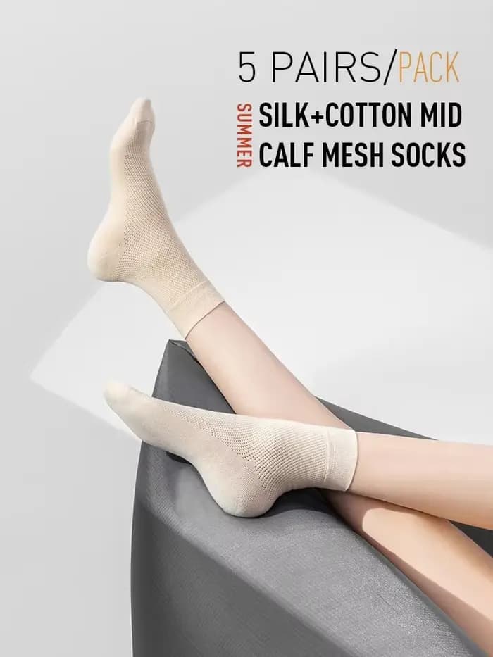 InjCotton-Chaussettes en maille solide pour hommes et femmes