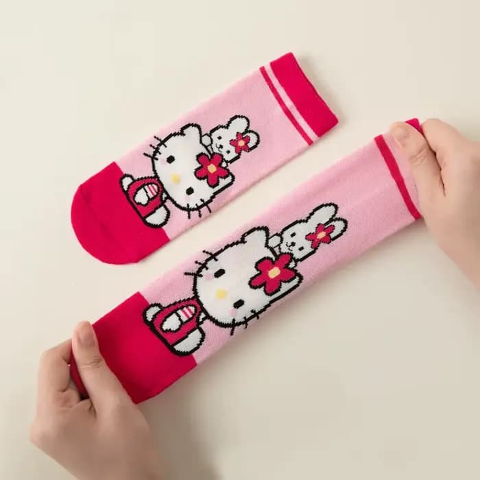 Chaussettes pour filles Hello Kitty mignonnes
