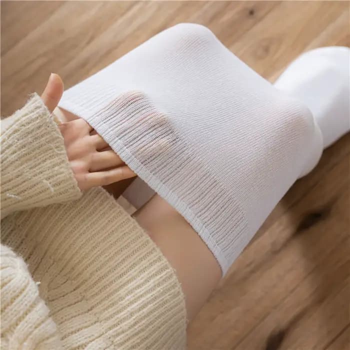 Cuisse haute chaussettes femmes grande taille bas surdimensionné dames sur le genou grand
