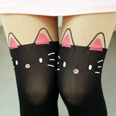 Collants fille ours chat mignon nœud