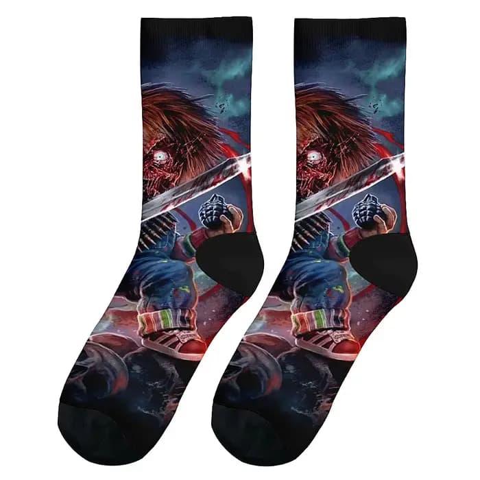 Chaussettes de sport sur le thème du film d'horreur pour hommes