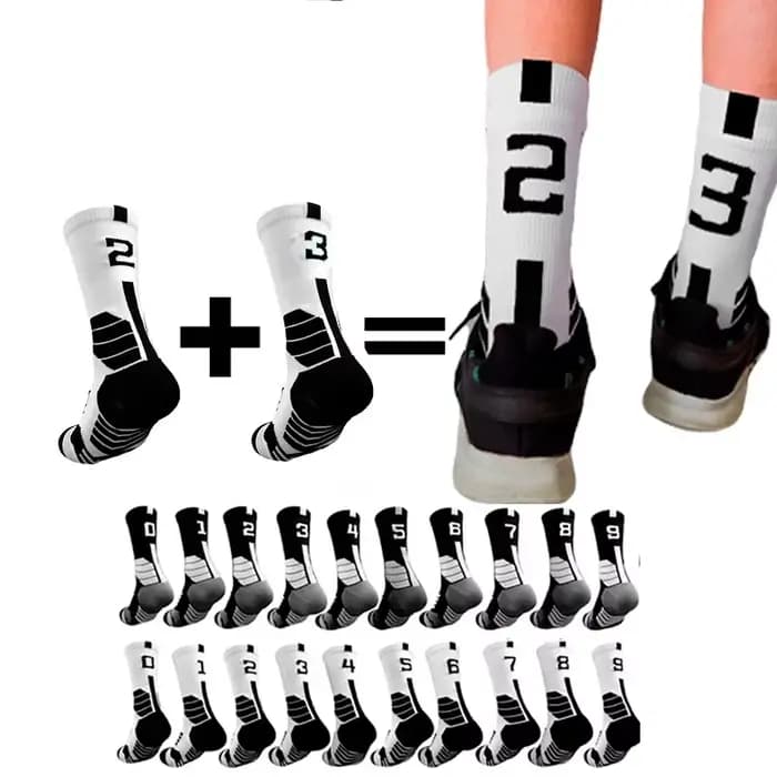 Chaussettes de sport épaisses personnalisées 2026 avec numéros 0-9