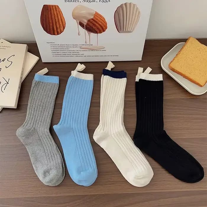Chaussettes mi-tube en coton pour femmes