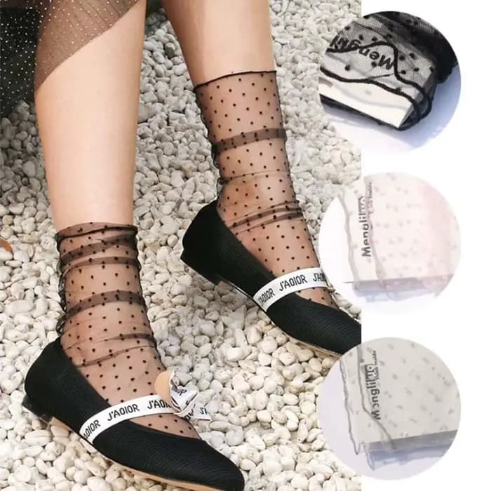 Chaussettes résille brillantes transparentes