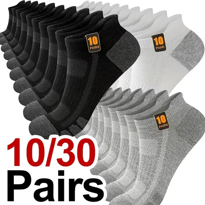 10/30 paires de chaussettes de sport à coupe basse pour hommes et femmes