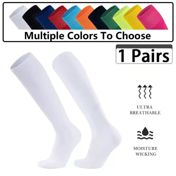 1 paire de chaussettes de football, chaussettes d'entraînement à fond épais en tissu éponge, disponibles en plusieurs couleurs - chaussettes de sport