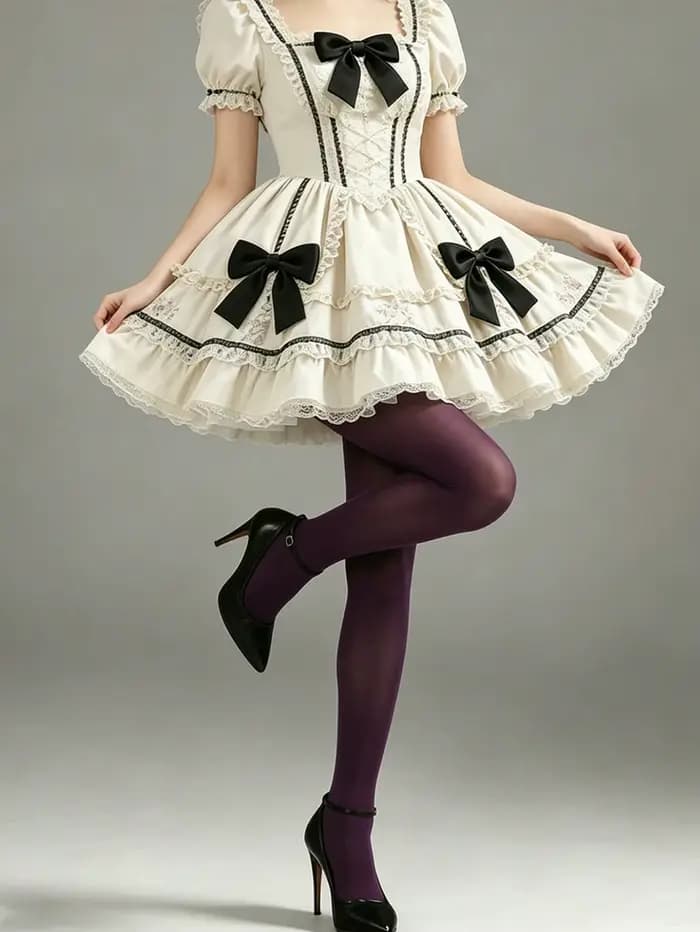 1 paire de collants opaques violet foncé pour femmes, collants extensibles de style Lolita, couleur unie