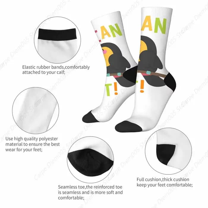 Toucan-Chaussettes drôles pour hommes et femmes