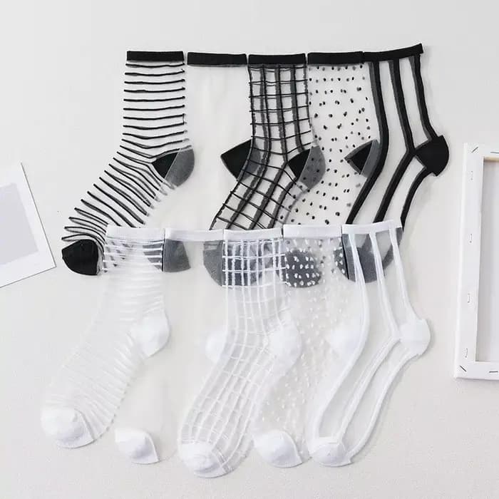 Chaussettes d'Été Transparentes en Maille de Dentelle pour Femme