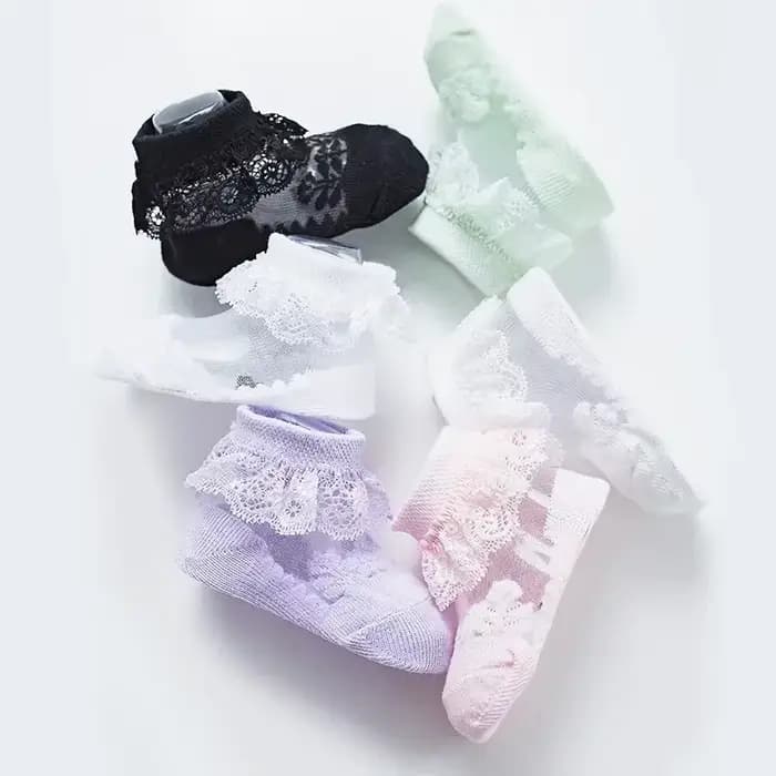 Chaussettes d'été à volants pour petites filles