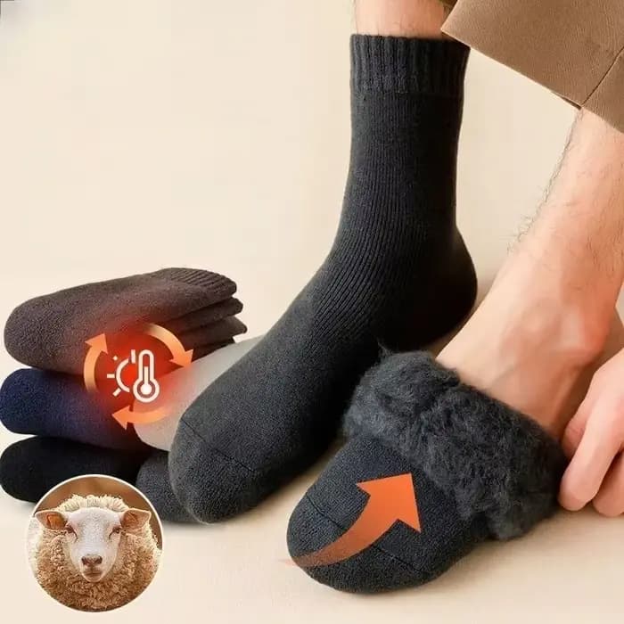 Chaussettes thermiques doublées en polaire pour hommes