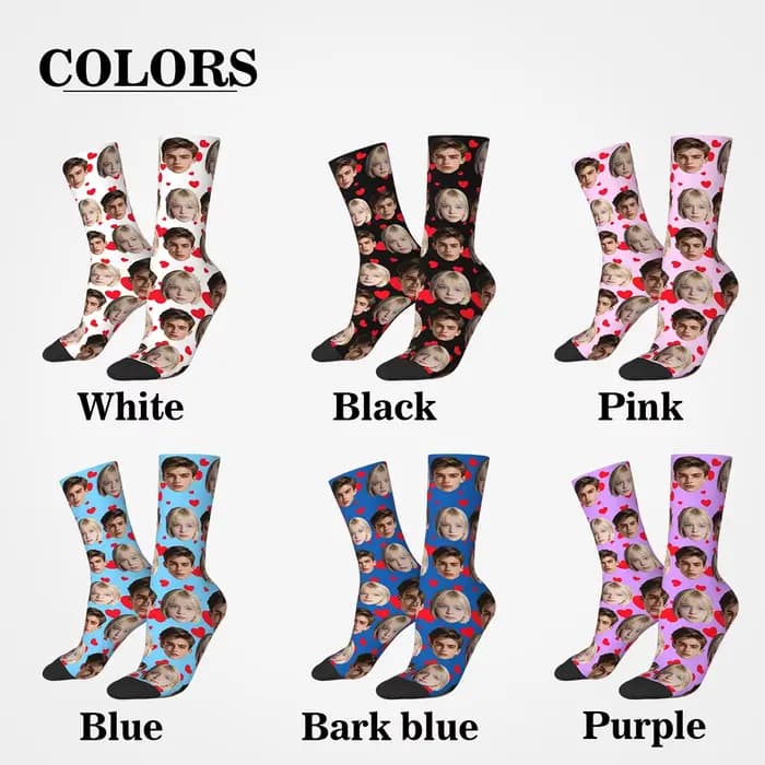 Chaussettes personnalisées en forme de visage
