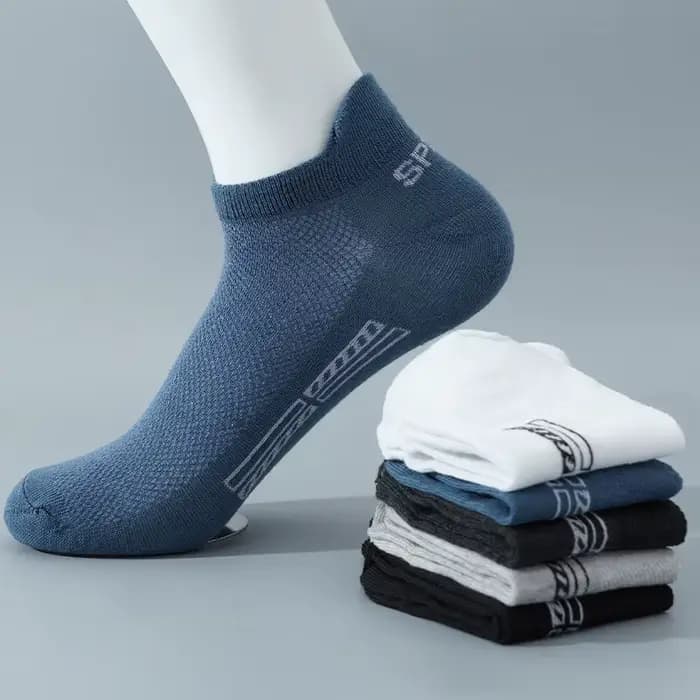 5 paires/lot haute qualité hommes cheville chaussettes respirant coton sport maille décontracté athlétique mince coupe courte Sokken grande taille