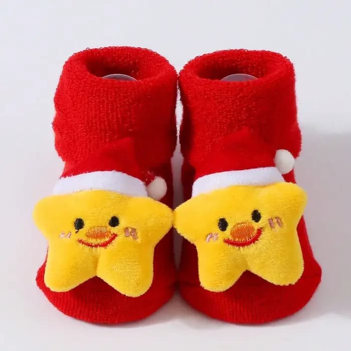 Mignon père noël poupée tricoté bébé chaussettes nouveau-né enfant en bas âge doux bonhomme de neige cerf chaud