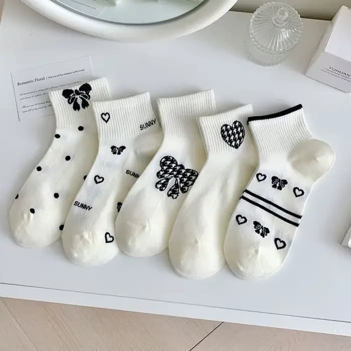 Chaussettes pour femmes printemps été nouveau nœud à la mode Kawaii mignon doux Tube court