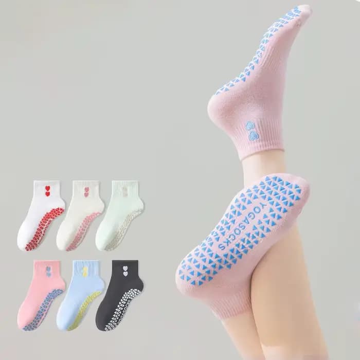 Chaussettes de Yoga antidérapantes en Silicone pour femmes