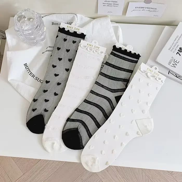 Chaussettes françaises en dentelle pour femmes