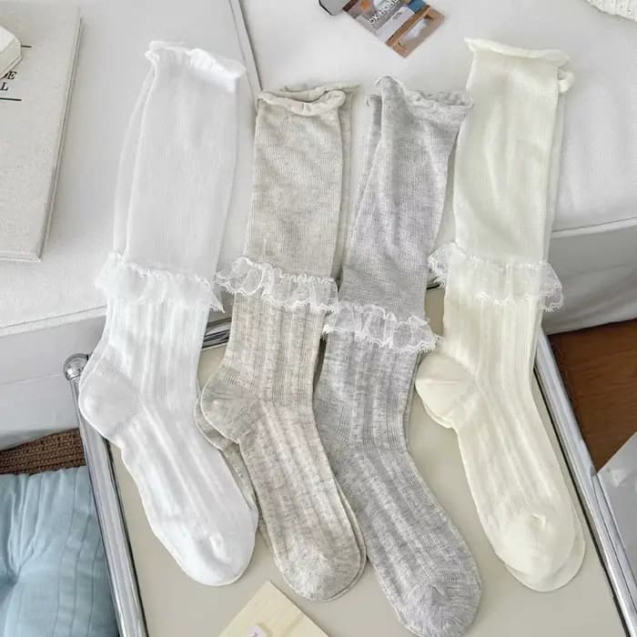 Chaussettes empilées à hauteur de mollet pour femmes