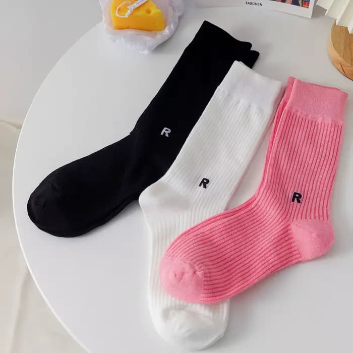 Chaussettes hautes en coton pour femmes