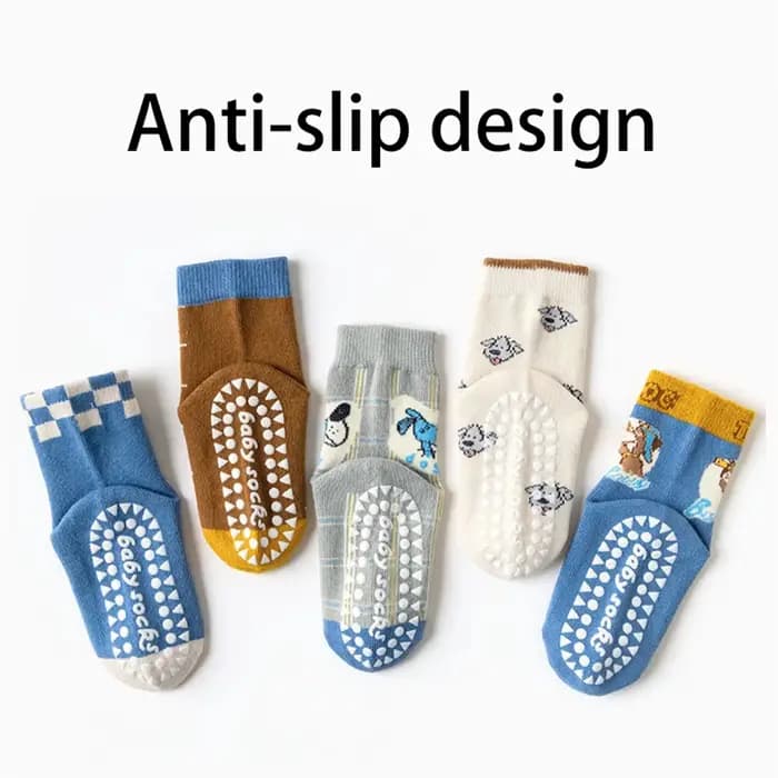 5 paires de chaussettes antidérapantes pour enfants