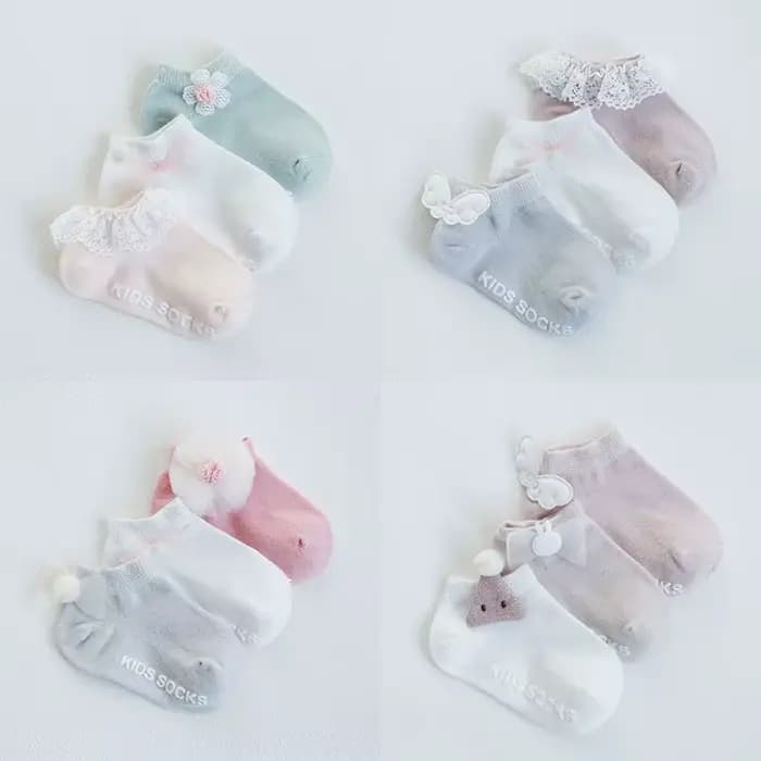 3 paires/ensemble chaussettes pour bébé enfants coton doux respirant enfant en bas âge