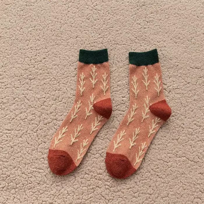 Chaussettes en laine rétro de style coréen pour femmes
