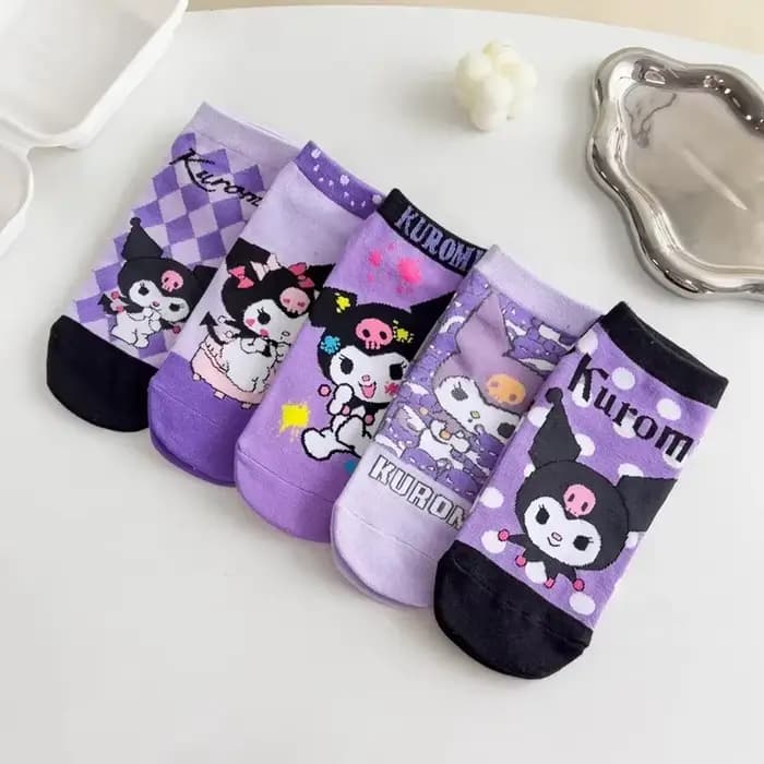 5 paires Kawaii Sanrio Hello Kitty chaussettes anime chaussettes Harajuku bateau chaussettes cinq paires de dessin animé mignon femme imprimé chaussettes en gros