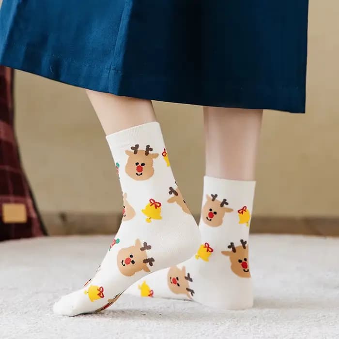 Chaussettes de dessin animé de Noël pour dames