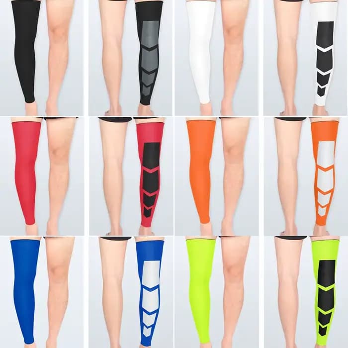 Manchons de compression de jambe, manchon de jambe complète, genouillère longue, soutien du genou, protection du basket-ball, du football, du volley-ball, du cyclisme, pour hommes et femmes