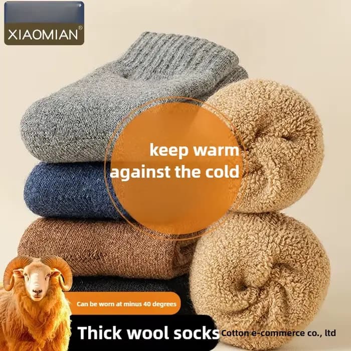 4 paires de chaussettes chaudes en laine pour hommes