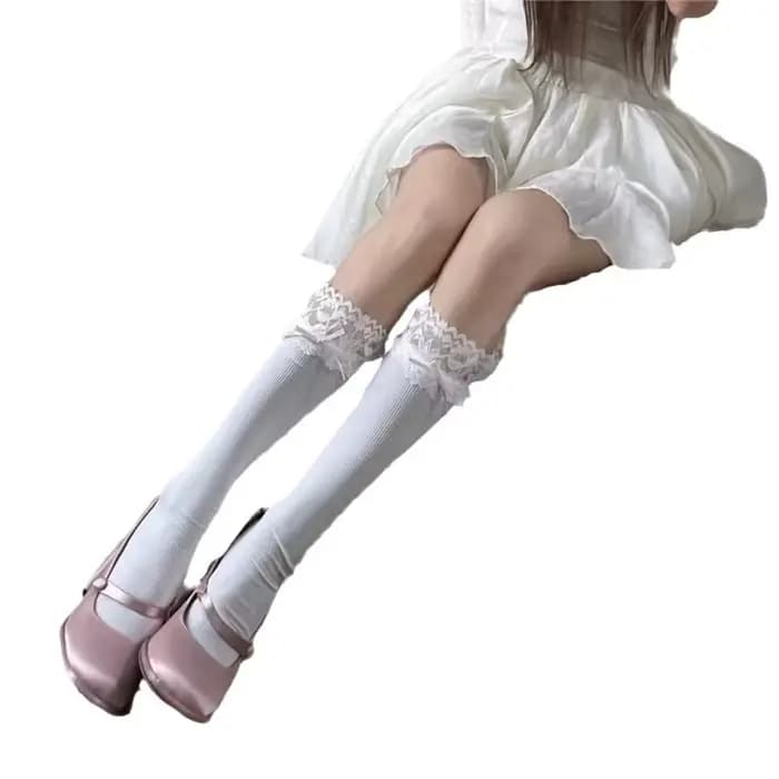 Chaussettes japonaises en dentelle Lolita pour femmes