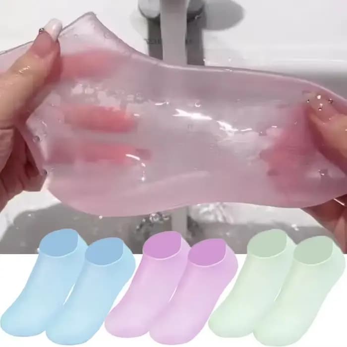 1 paire de chaussettes de soin des pieds en Silicone