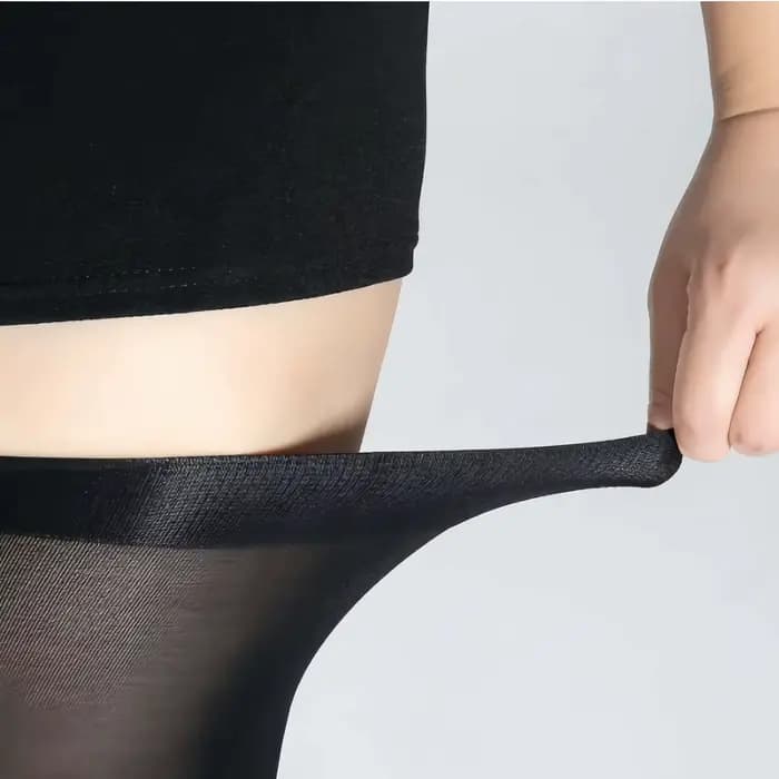 Bas transparents grande taille au-dessus du genou, chaussettes longues pour femmes corpulentes, bas sexy transparents 3XL, chaussettes noires et rouges