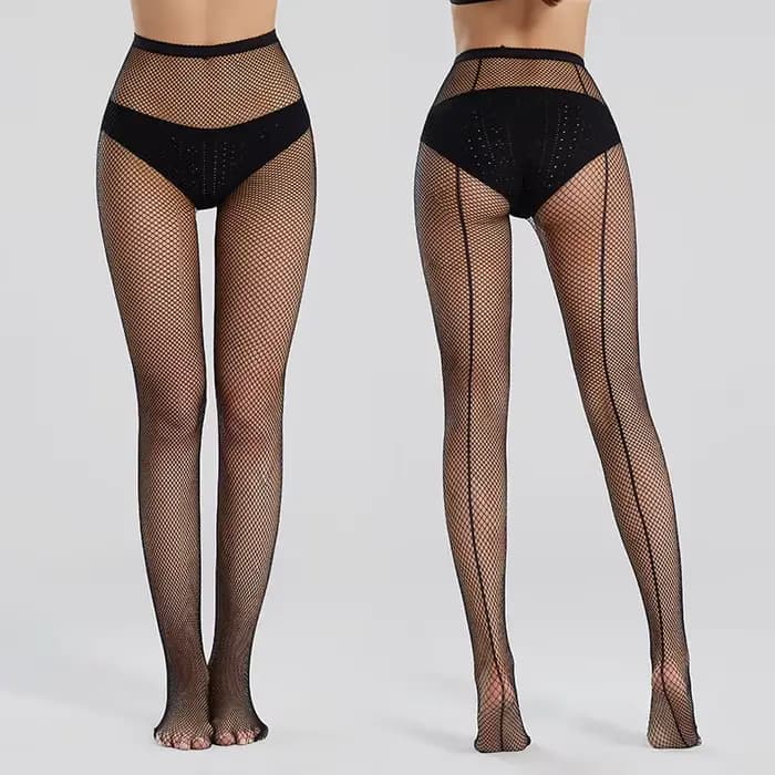 BONAS femmes ligne sur le dos résille collants Sexy maille Nylon
