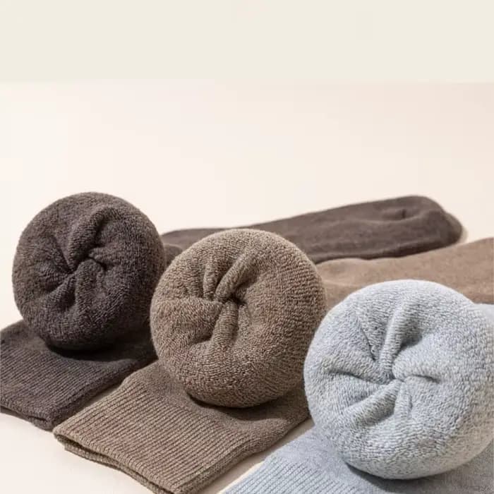 Chaussettes mi-tube chaudes en pur coton pour hommes