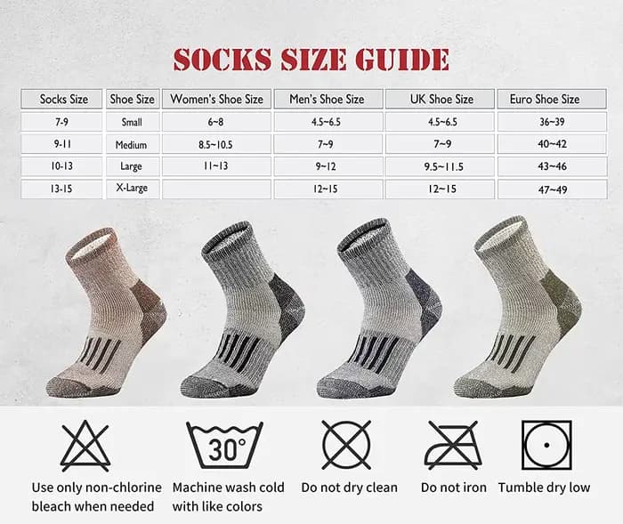 Chaussettes en laine mérinos pour hommes