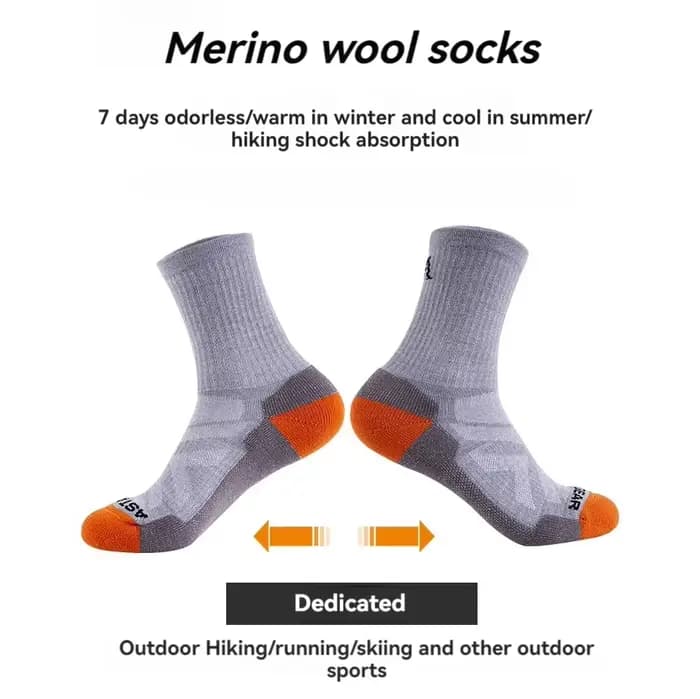 ASTA GEAR-Chaussettes Mi-sulfen Laine Mérinos