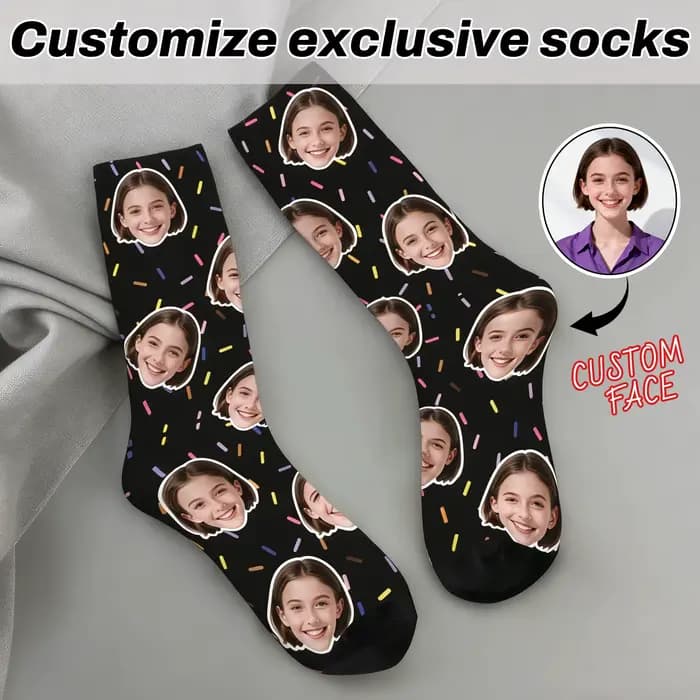 Chaussettes personnalisées en forme de visage
