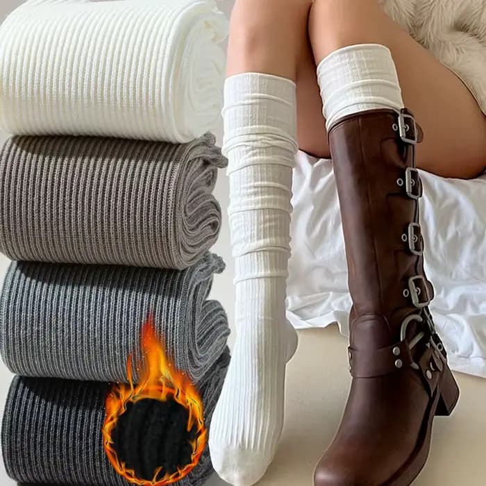 JK – chaussettes hautes aux genoux pour femmes