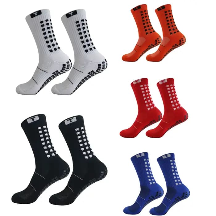 5 paires de chaussettes de football antidérapantes et absorbant les chocs