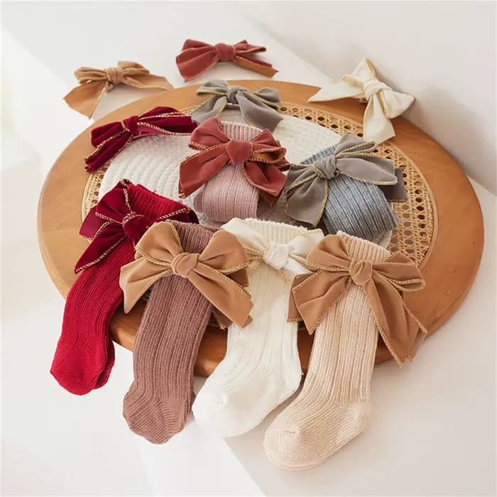 Citgeett-Chaussettes longues et douces pour bébé fille