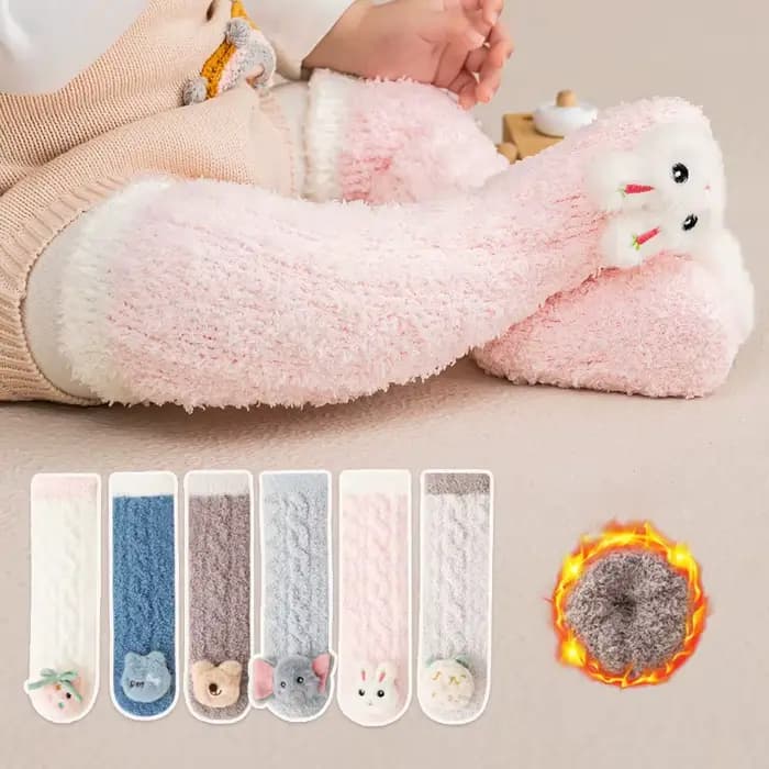 Chaussettes longues en velours corail pour bébé