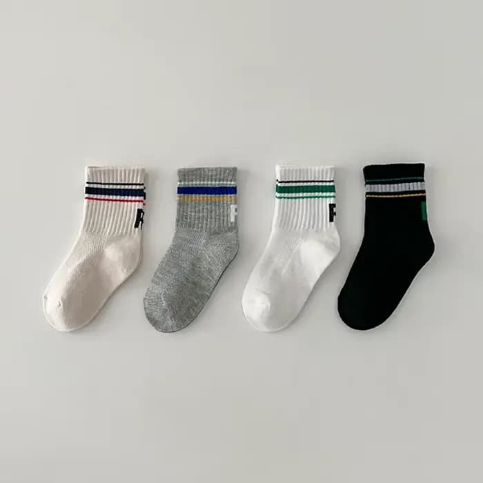 4 paires de chaussettes d'été en maille pour enfants