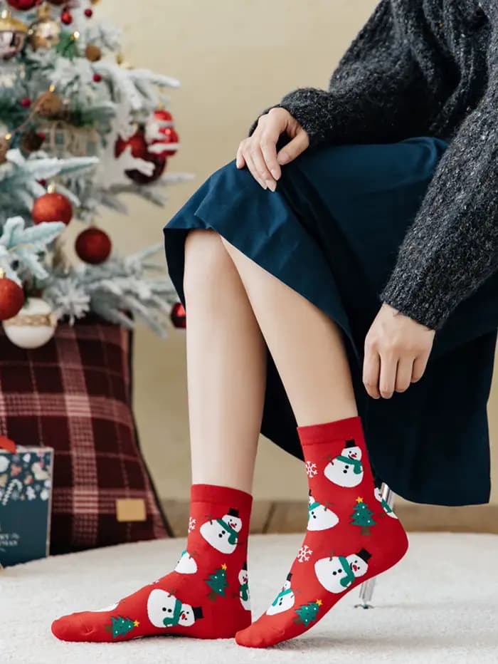 4 paires de chaussettes de noël femme drôle père