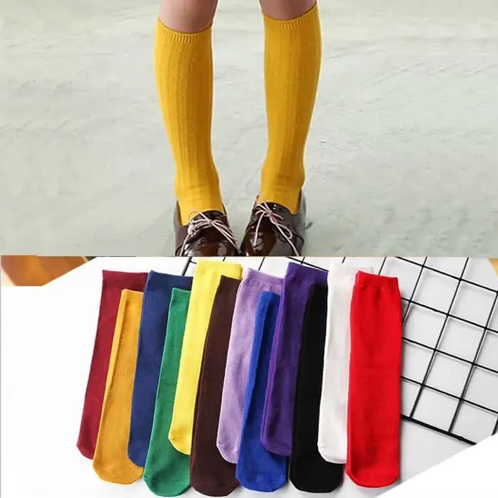 Chaussettes blanches hautes pour garçons et filles, chaussettes pour bébés, hauteur des genoux