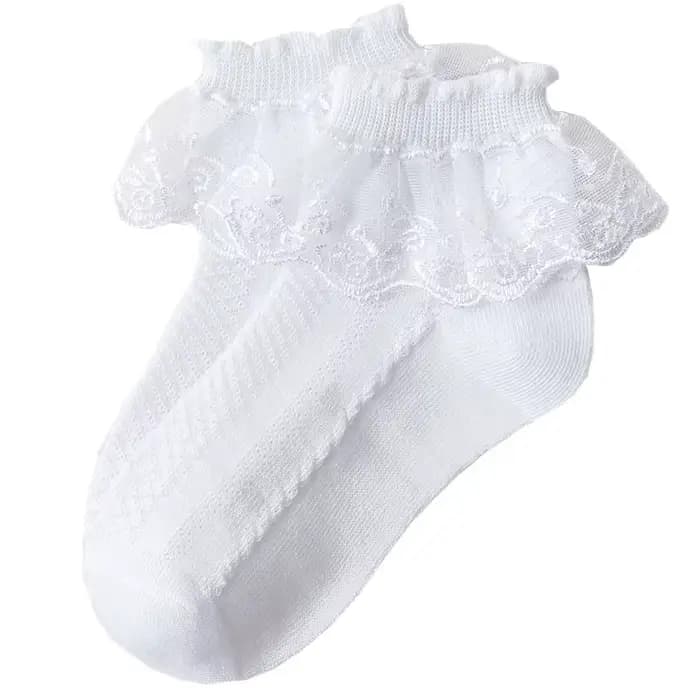 10 paires/lot bébé filles enfants chaussettes dentelle à volants princesse maille