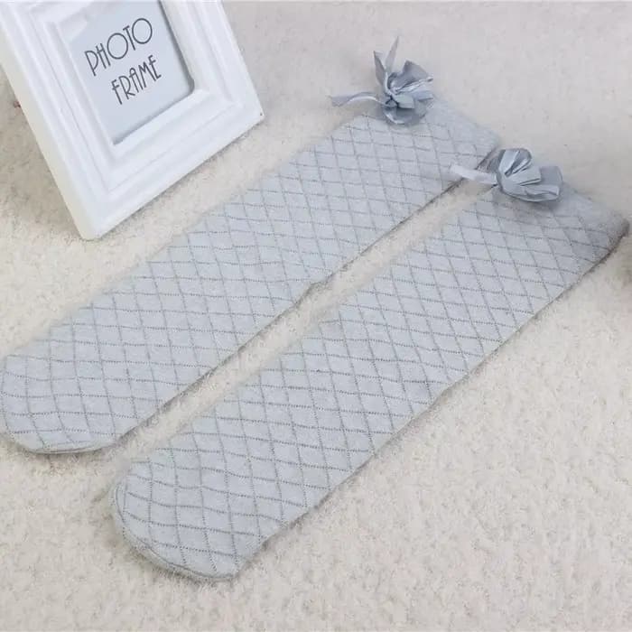 Chaussettes hautes à nœud papillon pour filles
