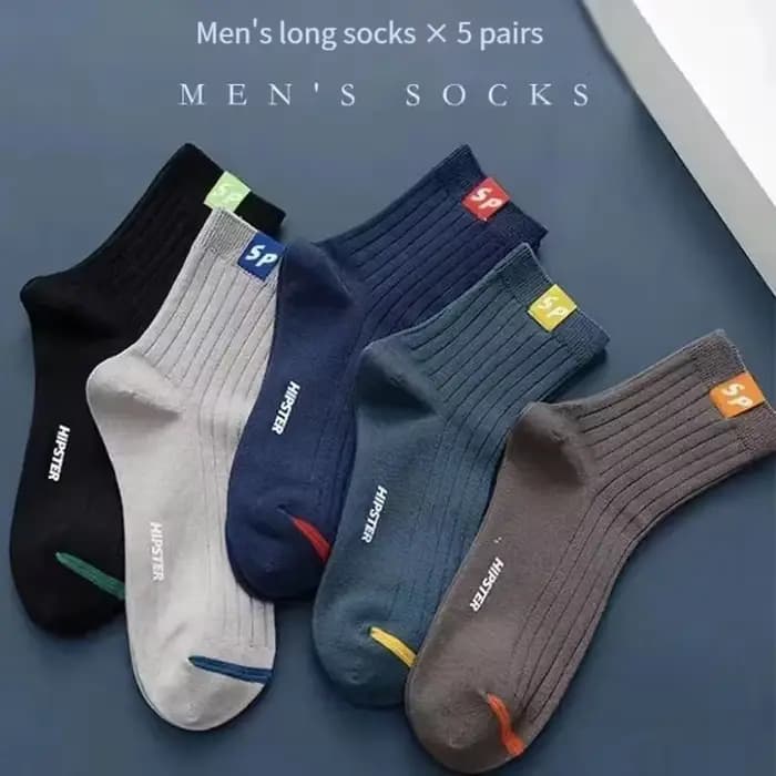5 paires de chaussettes mi-longues pour hommes au printemps et en été