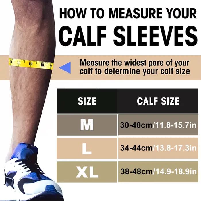 1 paire de manchons de Compression de mollet unisexe