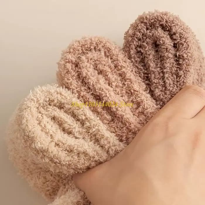 N5KE – chaussettes d'hiver à bout pelucheux pour femmes, chaussettes à cinq doigts en fourrure pour dormir à maison